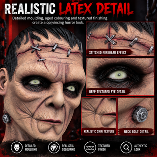 Premium Frankenstein Monster Mask – Scary Halloween Fancy Dress Costume