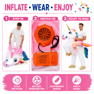 Adult Inflatable Unicorn Ride On Funny Costume 160-190cm