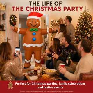 Adult Inflatable Gingerbread Costume - One Size 160–190cm – Perfect for Christmas Parties, Events & Fancy Dress