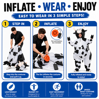 Adult Inflatable Cow Costume 160-190cm - Hilarious Fun