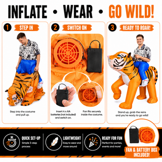 Adult Inflatable Tiger Ride On Funny Costume 160-190cm