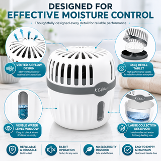 K Collection Refillable Dehumidifier Damp & Condensation Absorber