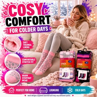 K Collection Ladies Thermal Socks 12 Pairs – Soft Pastel Colours - Warm Winter Brushed Socks for Women UK 4-7 (EUR 37-41) Assorted Designs