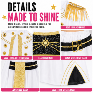Girls K-Pop Costume Star Singer Fancy Dress – Sizes 5-6 to 9-10