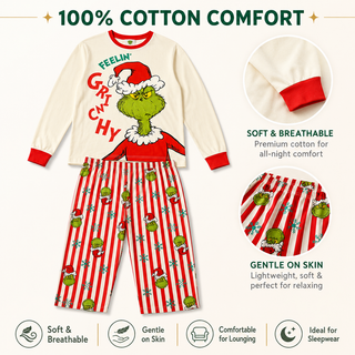 Men's Grinch Christmas Pyjamas - Feelin’ Grinchy Festive Design - Sizes S-3XL