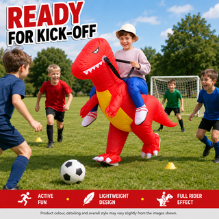 Kids Inflatable Red Dragon Ride-On Costume – One Size 120–150 cm – Perfect for Parties, School Events & Halloween