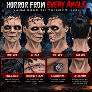 Premium Frankenstein Monster Mask – Scary Halloween Fancy Dress Costume