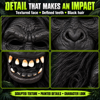 Scary Gorilla Latex Mask – Halloween Fancy Dress Costume - Horror