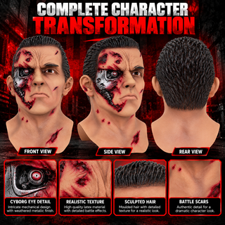 Premium Terminator Robot Mask – Scary Halloween Fancy Dress Costume