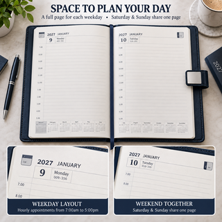 K Collection 2027 A4 Daily Planner - Page a Day - Hardcore Cover