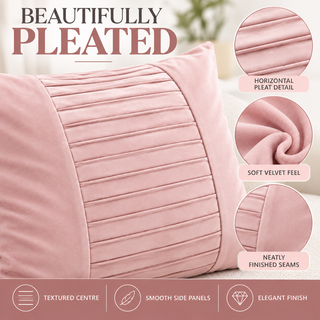 K Collection Pleated Velvet Cushion 45cm – Centre Detail – Cover Only