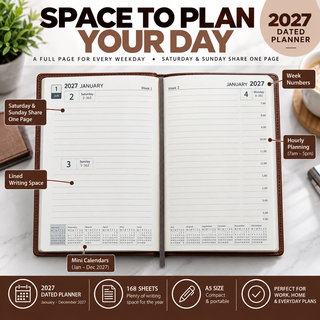 K Collection 2027 A5 Daily Planner - Page a Day - Hardcore Cover