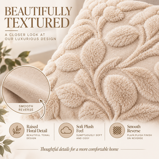K Collection Raised Floral Cushions 45cm – Filled, Pack of 1 or 4
