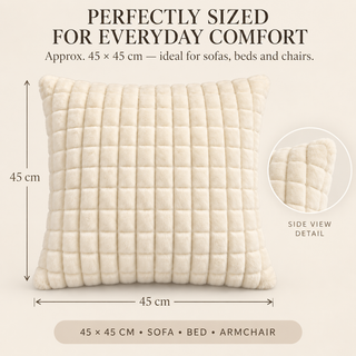 K Collection Plush Check Cushion 45cm – Filled, Pack of 1 or 4