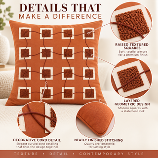 K Collection Decorative Geometric Cushion 45cm – Cocoa Cream