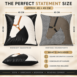 K Collection Decorative Equestrian Cushion 45cm – Midnight Equestrian