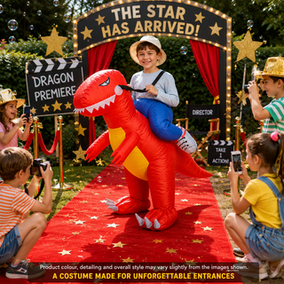 Younger Kids’ Inflatable Red Dragon Ride-On Costume – One Size 80–120 cm – Perfect for Parties, School Events & Halloween