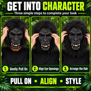 Scary Gorilla Latex Mask – Halloween Fancy Dress Costume - Horror