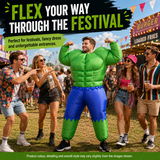 Adult Inflatable Green Muscular Costume 160-190cm  Superhero Fancy Dress