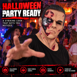 Premium Terminator Robot Mask – Scary Halloween Fancy Dress Costume