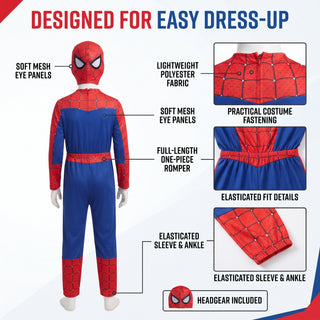 Kids Web Design Superhero Costume with Mask - Sizes 5-6 to 9-10