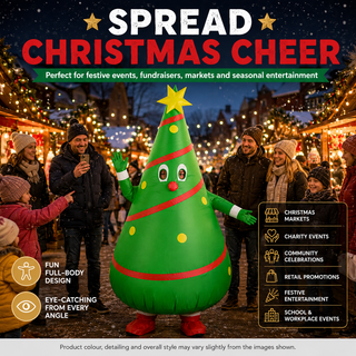 Adult Inflatable Christmas Tree Costume - One Size 160–190cm – Perfect for Christmas Parties, Events & Fancy Dress