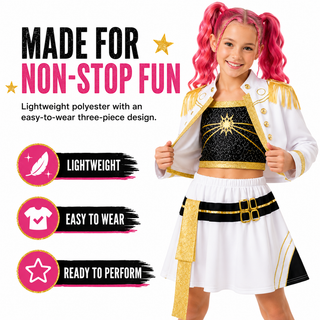 Girls K-Pop Costume Star Singer Fancy Dress – Sizes 5-6 to 9-10