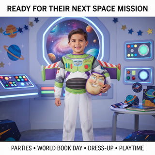 Kids Astronaut Costume Space Fancy Dress with Wings & Mask – Sizes 3-4 to 7-8