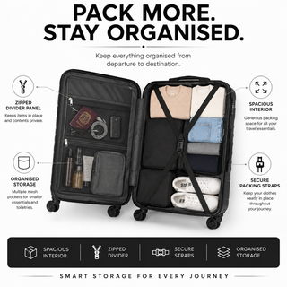 XPLR 5-Piece Black Hard Shell Luggage Set with TSA Lock & Spinner Wheels