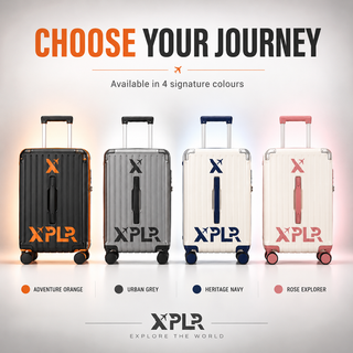 XPLR Cabin Suitcase 20 Inch (55x34x24cm) - Hard Shell Carry On Luggage with USB Charging Port, Cup Holder, TSA Lock, 360° Spinner Wheels, Lightweight 2.8kg Hand Luggage for Travel