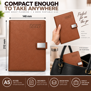 K Collection 2027 A5 Daily Planner - Page a Day - Hardcore Cover