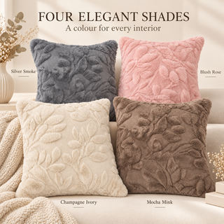 K Collection Raised Floral Cushions 45cm – Cover Only, Pack of 1 or 4
