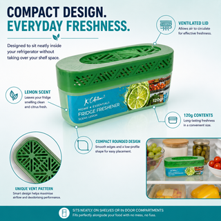 K Collection Fridge Air Freshener 120g – Lemon Scented - Pack Options