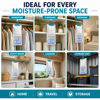 K Collection Hanging Wardrobe Dehumidifier Bags for Damp & Moisture