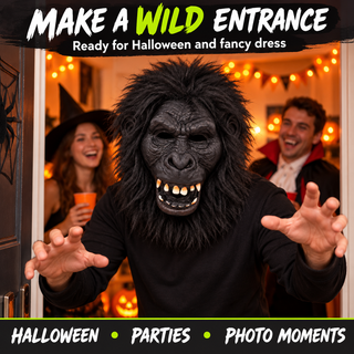 Scary Gorilla Latex Mask – Halloween Fancy Dress Costume - Horror