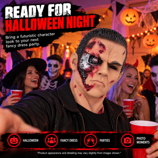 Premium Terminator Robot Mask – Scary Halloween Fancy Dress Costume