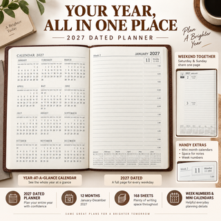 K Collection 2027 A5 Daily Planner - Page a Day - Hardcore Cover