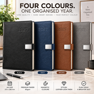 K Collection 2027 A4 Daily Planner - Page a Day - Hardcore Cover