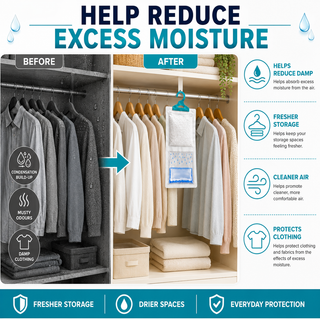K Collection Hanging Wardrobe Dehumidifier Bags for Damp & Moisture