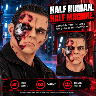 Premium Terminator Robot Mask – Scary Halloween Fancy Dress Costume