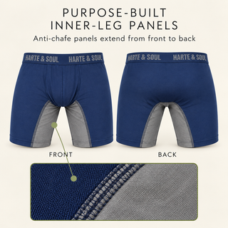 Harte & Soul Men’s Bamboo 5 Pack Anti-Chafe Boxers - Assorted Colours