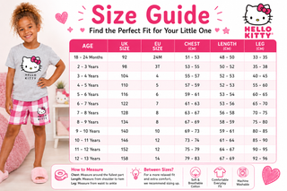 Hello Kitty Girls 2 Pack Short Pyjamas Set | 100% Cotton | Ages 18 Months–14 Years
