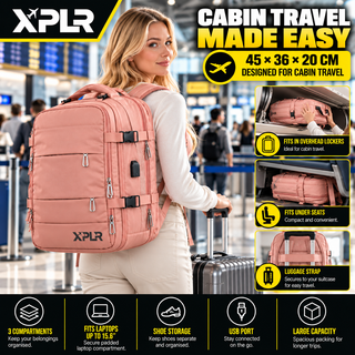 XPLR Multi Airline Voyager Cabin Backpack 45x36x20cm – 3 Colours