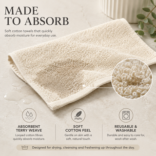K Collection 12 Pack 100% Cotton Face Towels – 30 x 30cm