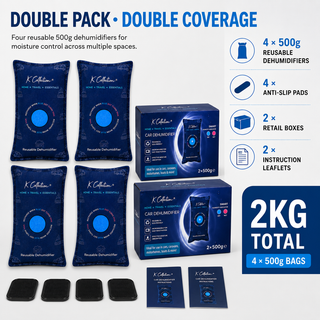K Collection Reusable Car Dehumidifier Bags for Damp & Condensation – 500g