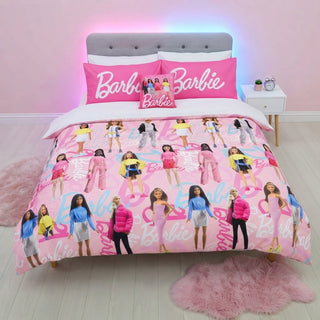 Barbie Unboxed Double Duvet Cover Set – Reversible Pink Bedding
