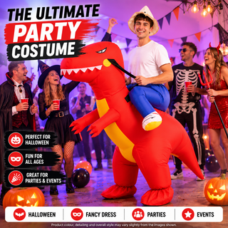 Adult Inflatable Red Dragon Ride-On Costume – One Size 160–190cm – Perfect for Festivals, Parties & Halloween