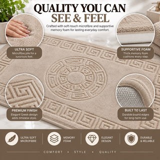 K Collection Greek Key 2-Piece Bath & Pedestal Mat Set