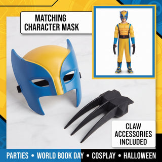 Kids Comic Claw Superhero Costume with Mask - Sizes 3-5 to 7-9