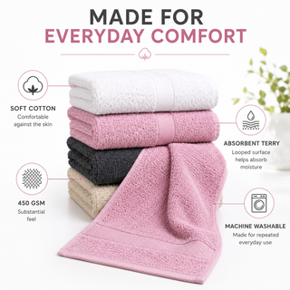 K Collection 12 Pack 100% Cotton Face Towels – 30 x 30cm